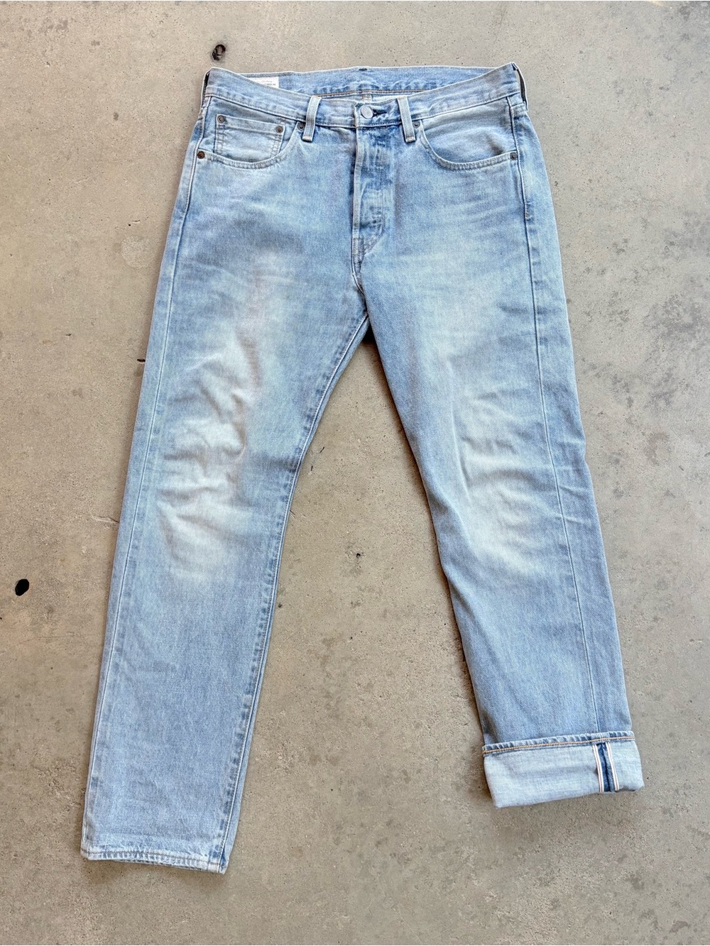 Levi's Premium Denim 501 Selvedge Denim Men's 31x30 Light Wash